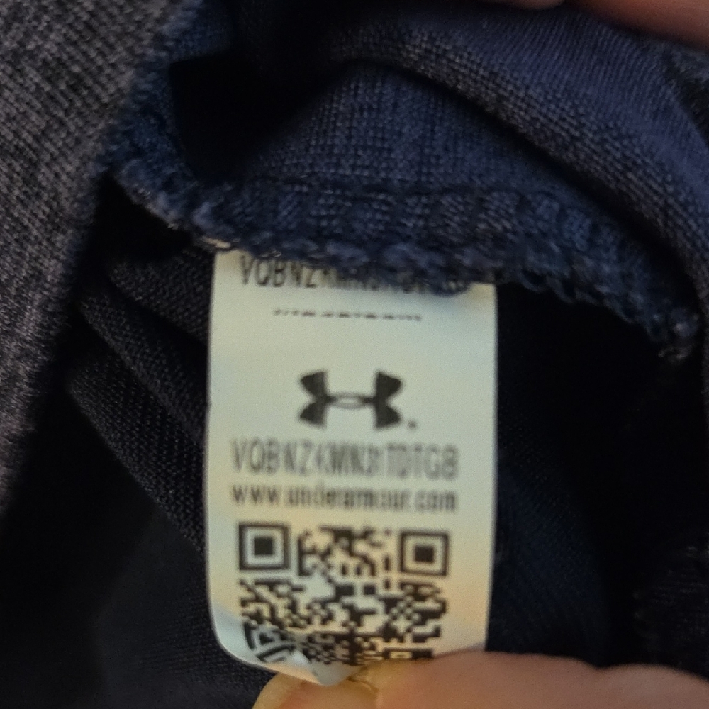 Under Armour Men's Striped Navy Blue and Gray Polo - Picture 6 of 7